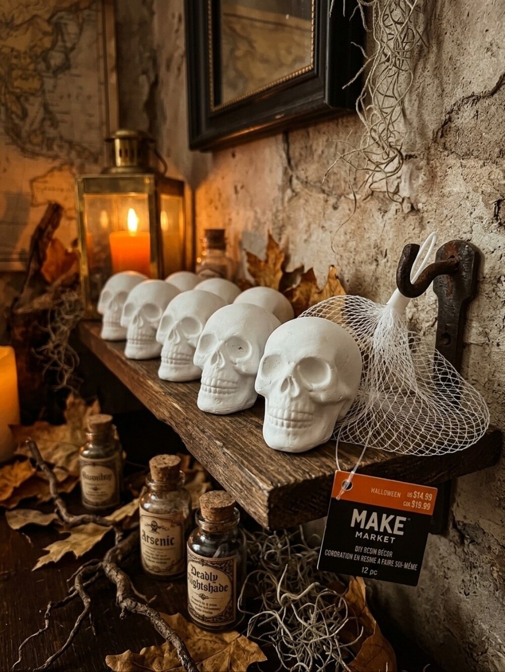 (2/20$)Halloween Party Resine Skull/Goth Decor